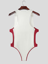 Men's Number Print Knit Side Hollow Bodysuit SKUL16806