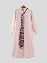 Men's Tie Print Long Sleeve Shirt SKUL37653