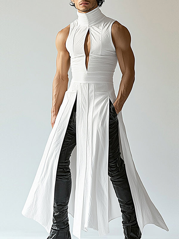 Mens Cutout Split Long Sleeveless Tank SKUL04305