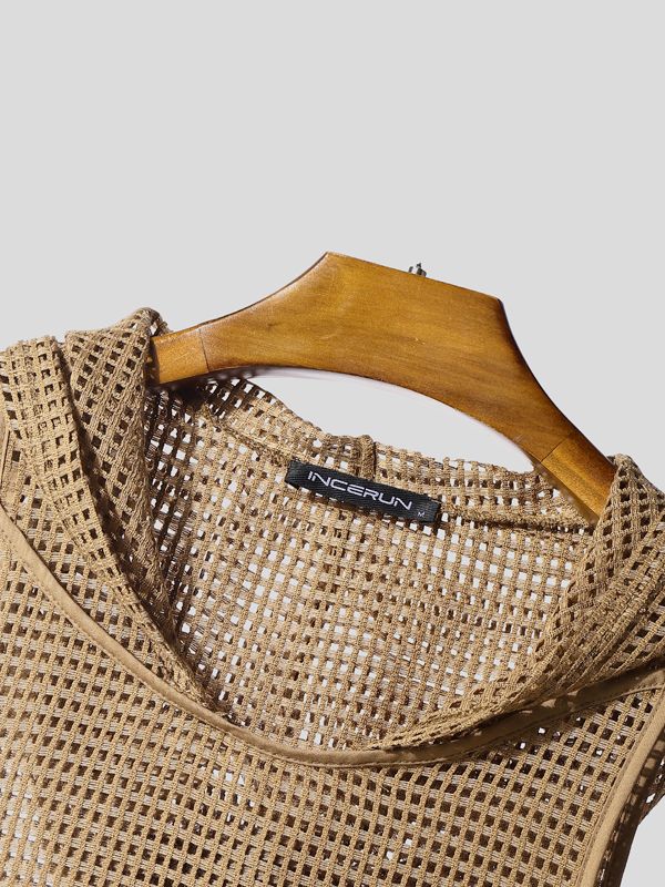 Men's Hollow Mesh Hooded Tank SKUL40274