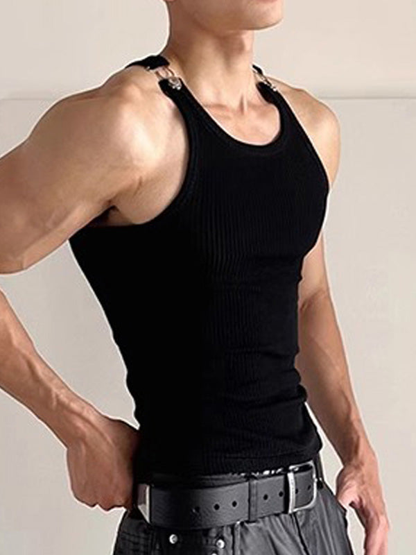 Mens Fitted Striped Knit Tank SKUK74672