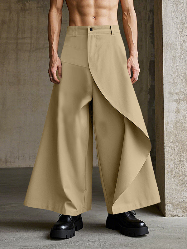 Mens Solid Color Casual Wide-Leg Pant SKUK99009