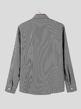 Mens Minimalist Asymmetrical Placket Long Sleeve Shirt SKUK98793