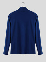 Men's Irregular High Neck Long Sleeve T-Shirt SKUL31987