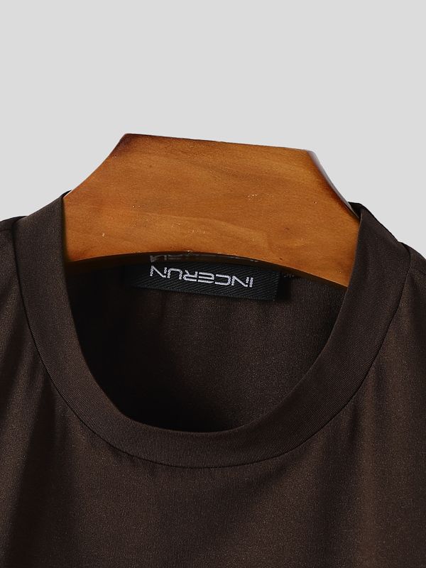 Men's Minimalist Crew Neck Short Sleeve T-shirt SKUL43959