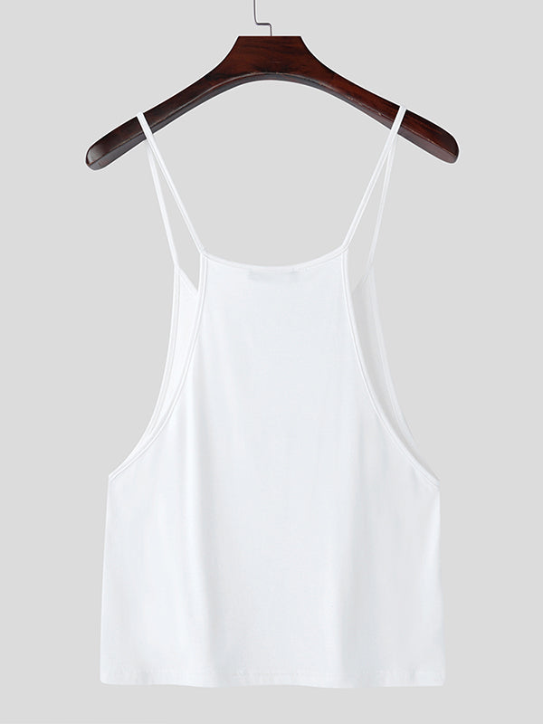 Mens Solid Color Deep U-Neck Tank SKUL06494