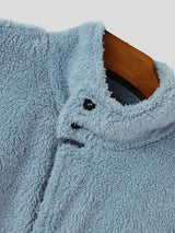 Men's Chill Relaxed Winter Travel Faux Shearling High Stand Collar Kimono Sleeve Cape SKUL84061
