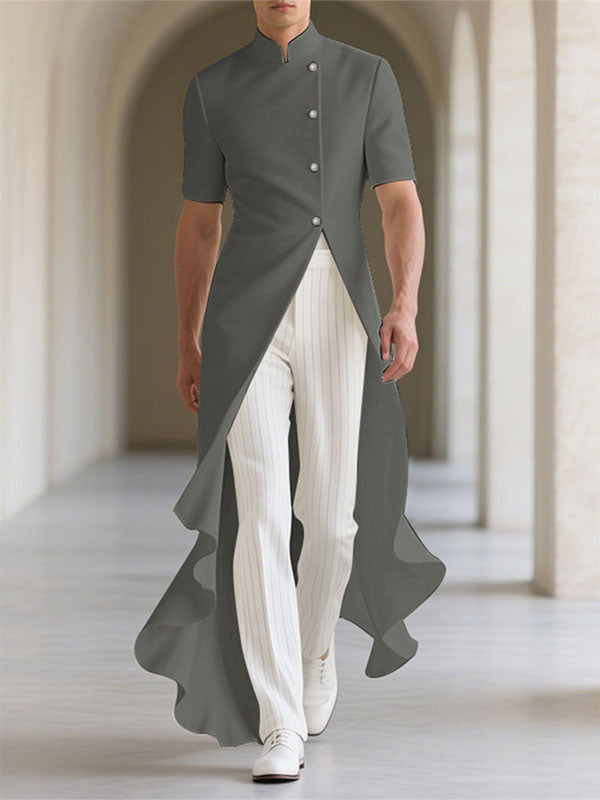 Men's Ruffle Hem Short Sleeve Blazer SKUL22526