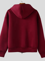 Men's Solid Color Zip Long Sleeve Hoodie SKUL36617