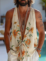 Mens Sexy Floral Print Sleeveless Tank SKUK71158