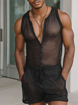 Men's Sheer Mesh Sleeveless Bodysuit SKUL20266