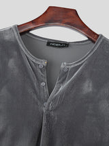 Men's Solid Textured V Neck Long Sleeve T-Shirt SKUL29585