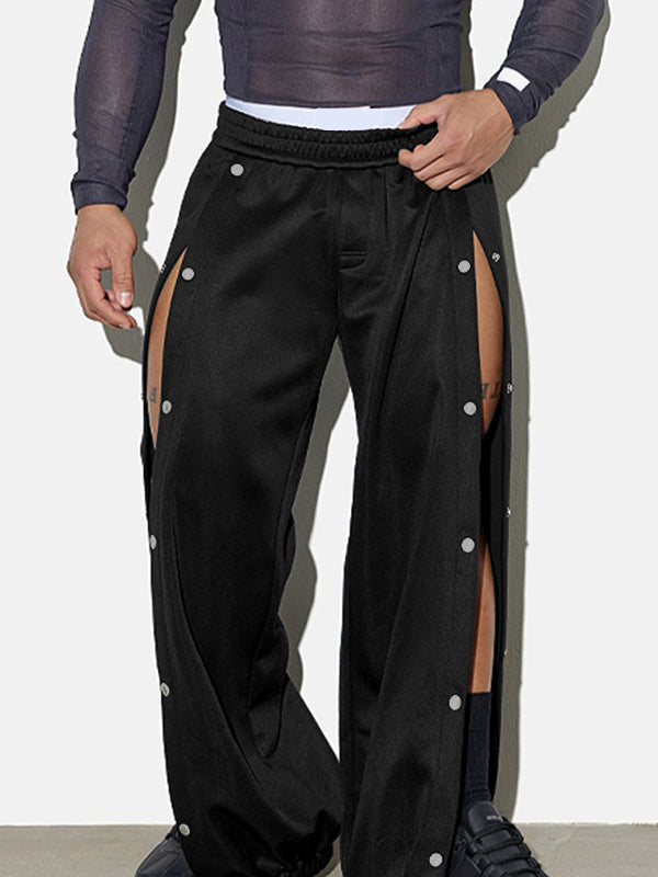 Mens Metal Buckle Split-Hem Pant SKUK93696