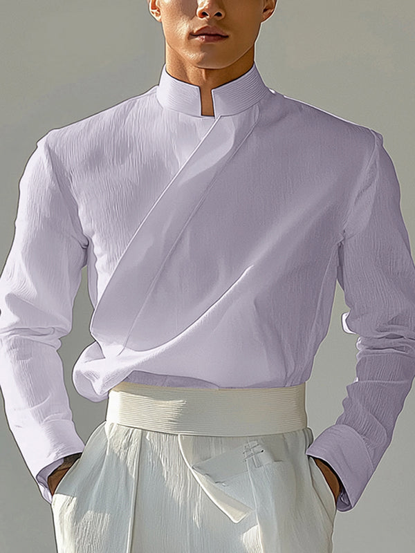 Mens Solid Color Casual Long Sleeve Shirt SKUK99013