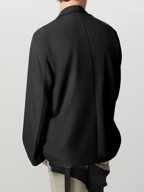 Mens Lace-Up Design Long Sleeve Blazer SKUK80595