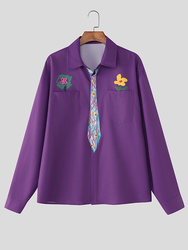 Men's Fun Print Long Sleeve Shirt SKUL41200