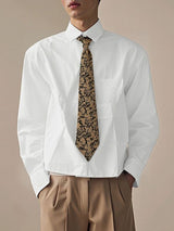 Men's Printed Tie Long Sleeve Shirt SKUL36672