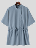 Mens Solid Half-Collar Half Sleeve Shirt SKUK63613