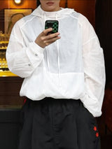 Men's Solid Sheer Long Sleeve Hooded Sweatshirt SKUL28415