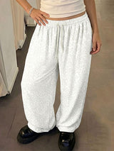 Men's Vintage Casual Leopard Print Loose Drawstring Straight Wide Leg Pant SKUL71357