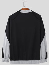 Mens Deconstructed Crew Neck Long-Sleeve Hoodie SKUK76335