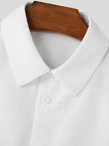 Mens Lace Patchwork Hollow-Out Long Sleeve Shirt SKUK96878