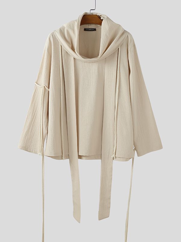 Men's Deconstructed Street Style Long Sleeve Shirt SKUL36651