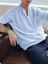 Men's Solid Color Sheer Long Sleeve T-Shirt SKUL40234