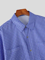 Men's Casual Plaid Short Sleeve Shirt SKUL50079