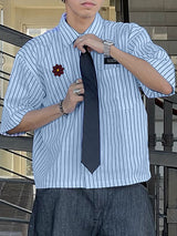 Mens Casual Striped Half Sleeve Shirt SKUL02261