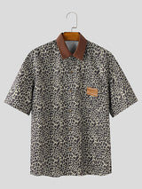Mens Leopard Print Short Sleeve Shirt SKUL10755