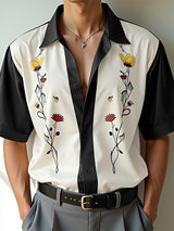 Mens Floral Print Short-Sleeve Shirt SKUL07498