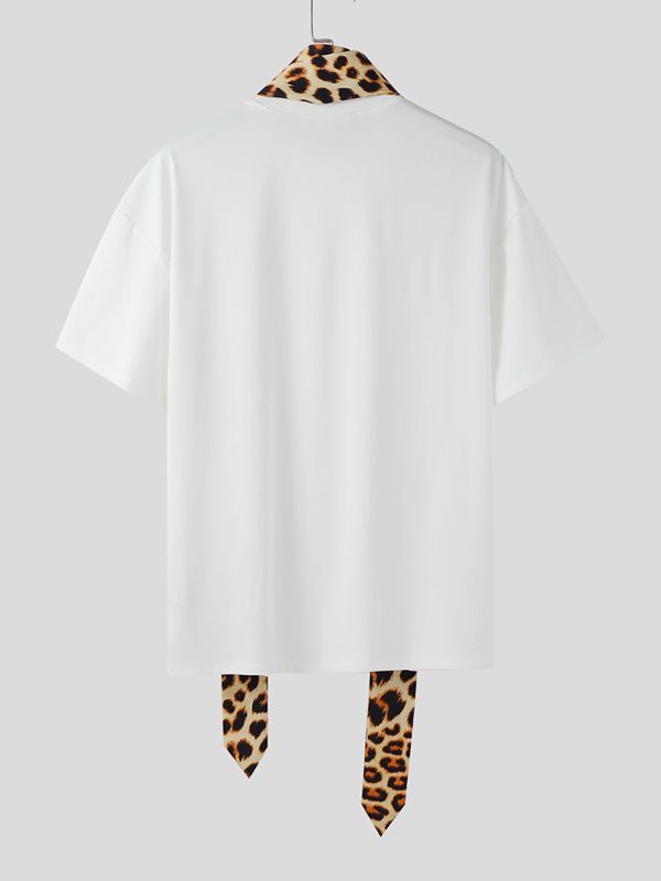 Men's Leopard Print Short Sleeve T-shirt SKUL42401