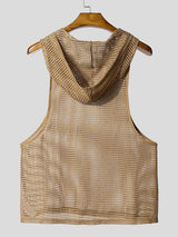 Men's Hollow Mesh Hooded Tank SKUL40274