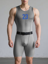 Men's Gradient Number Print Bodysuit SKUL18673