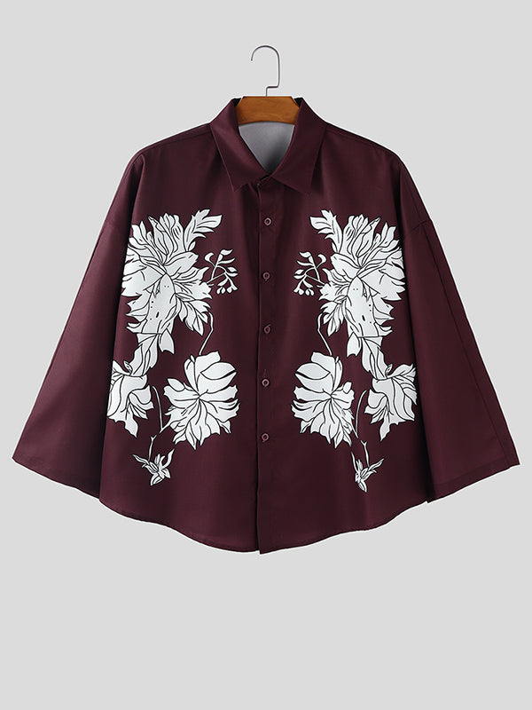 Men's Floral Print Loose Casual Shirt SKUL26091