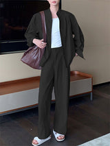 Men's Minimalist Solid Color Casual Two Pieces Outfit SKUL30478