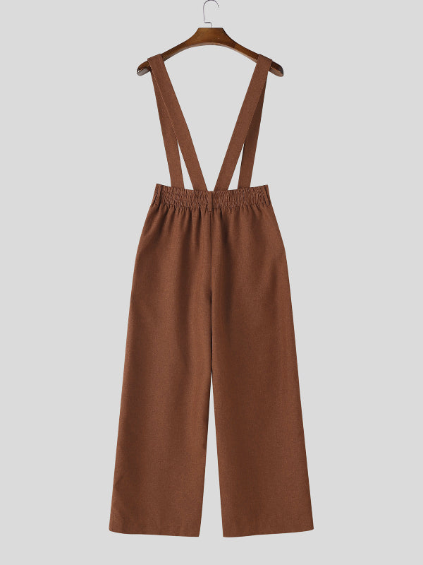 Men's Solid Color Casual Textured Overall SKUL65911