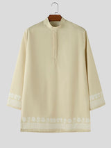 Men's Floral Print Long Sleeve Shirt SKUL48861