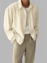 Men's Solid Color Casual Long Sleeve Shirt SKUL31994