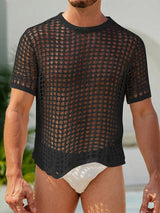 Mens Sheer Mesh Short Sleeve T-Shirt SKUL19709