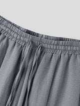 Men's Harajuku Vintage Crinkled Texture Detail Elastic Waist Baggy Pant SKUL71341