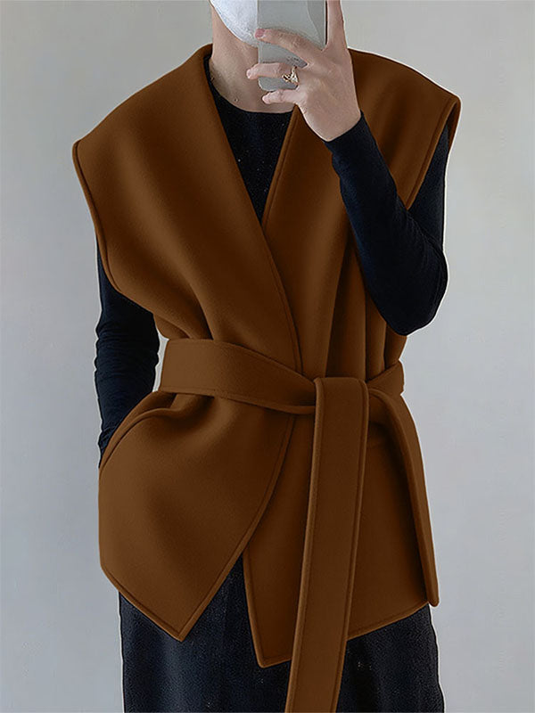 Men's Solid Tie Strap Casual Waistcoat SKUL28224