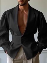 Mens Minimalist Button Design Long Sleeve Shirt SKUL01066