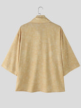 Men's Striped Lace Print Half Sleeve Shirt SKUL40707