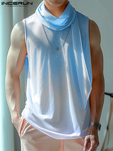 Mens Gradient Cowl Neck Sleeveless Tank SKUK65523