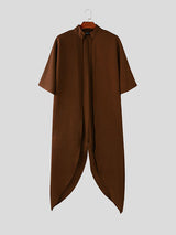 Men's Irregular Hem Texture Long Sleeve Cardigan SKUL24821