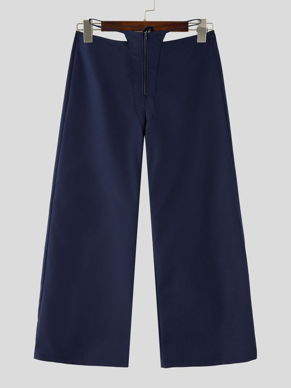 Men's Avant-Garde Cut Out G-String Waistband Wide Leg Pant SKUL66127