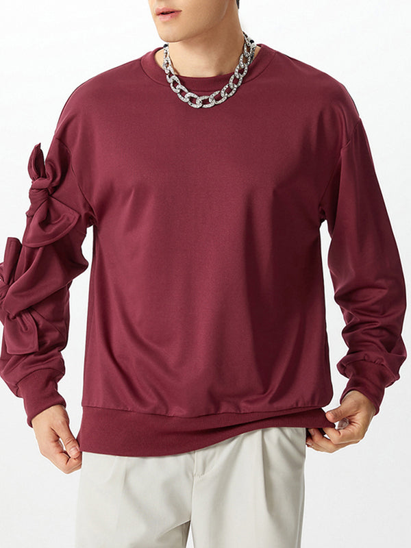 Mens Bow Decoration Long-Sleeve Hoodie SKUK74967