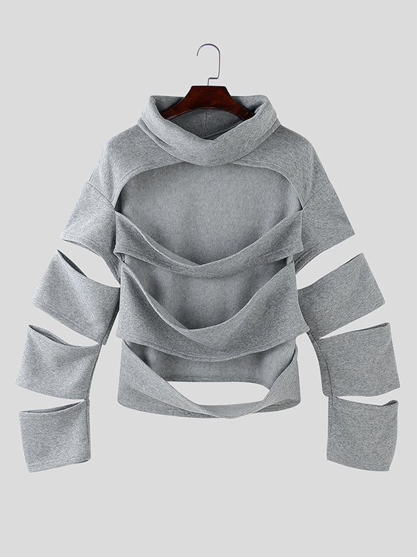 Mens Hollow-Out Loose Long-Sleeve Hoodie SKUK81200